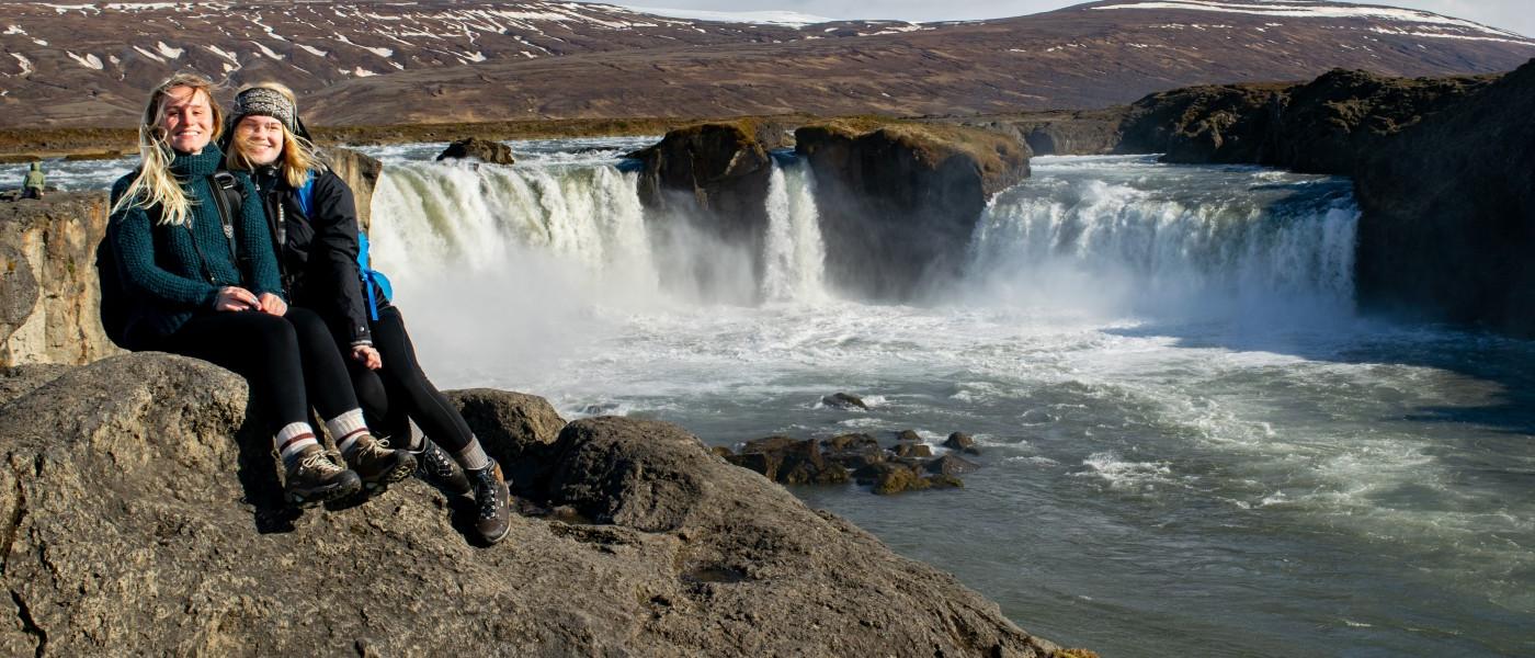 UNE Students at Waterfall in Iceland